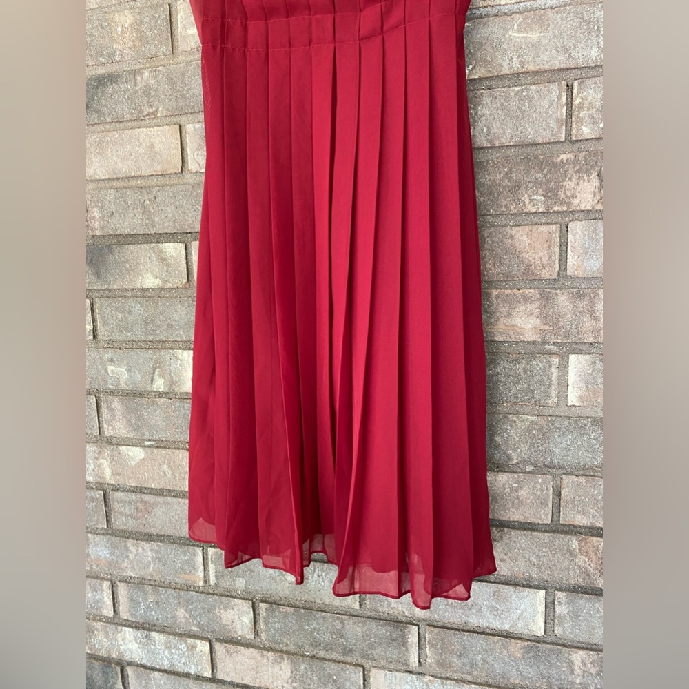 Ann Taylor Red Midi Dress Size 10 - Picture 11 of 12